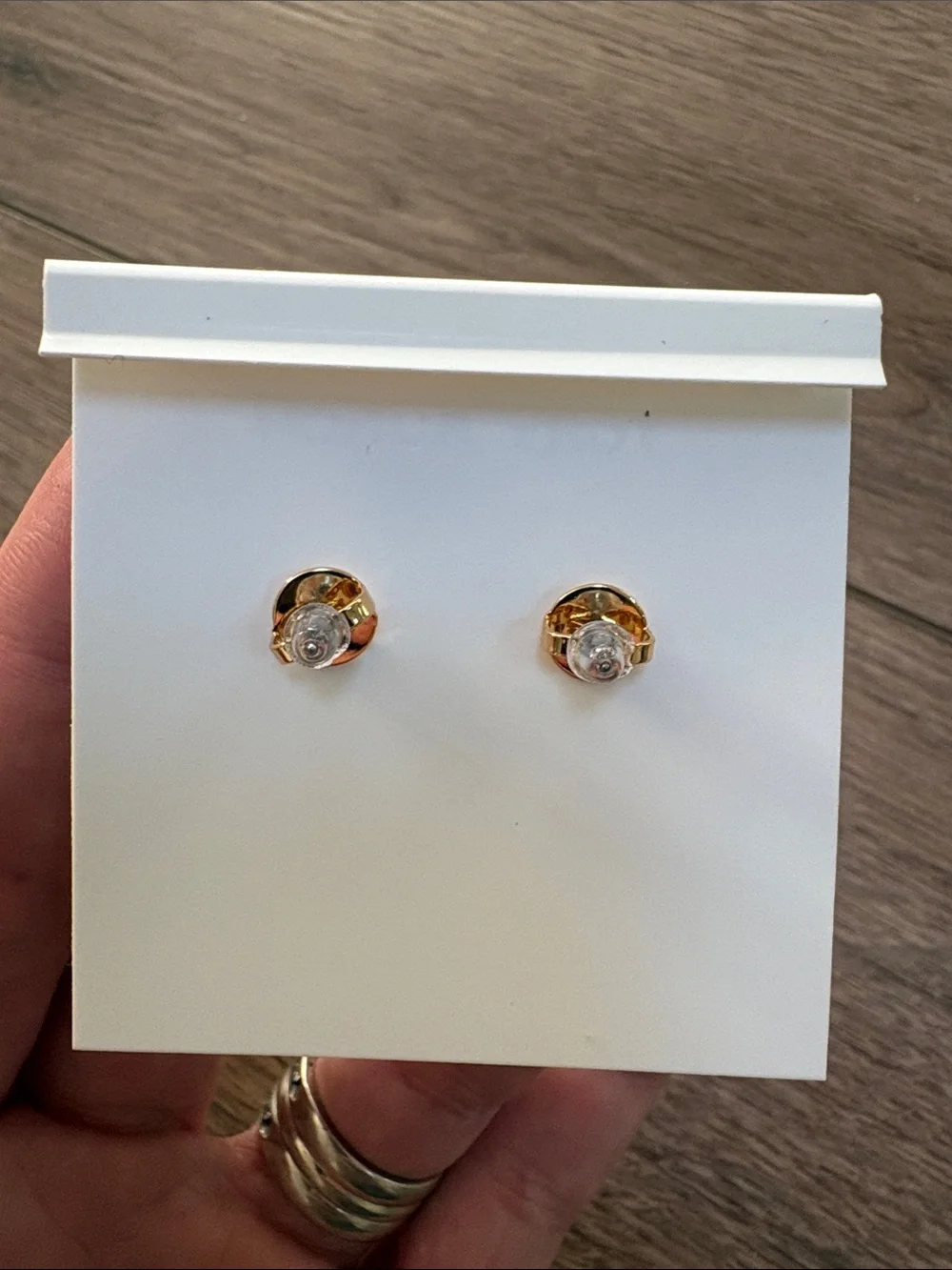 Tory Burch Gold Logo Drop Earrings with Cream Pearl Drops